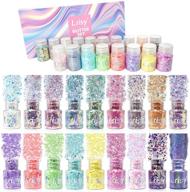 🎨 18 colors chunky glitter for resin epoxy - holographic glitters powder set for craft tumblers, slime, face, body, eyes, hair, nails - iridescent flakes, extra fine sequins - total 180g logo