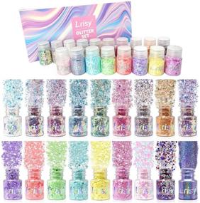 img 4 attached to 🎨 18 Colors Chunky Glitter for Resin Epoxy - Holographic Glitters Powder Set for Craft Tumblers, Slime, Face, Body, Eyes, Hair, Nails - Iridescent Flakes, Extra Fine Sequins - Total 180g