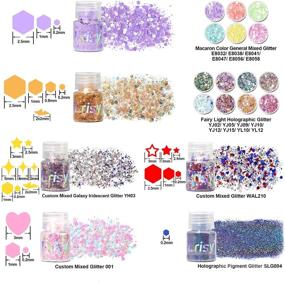 img 2 attached to 🎨 18 Colors Chunky Glitter for Resin Epoxy - Holographic Glitters Powder Set for Craft Tumblers, Slime, Face, Body, Eyes, Hair, Nails - Iridescent Flakes, Extra Fine Sequins - Total 180g