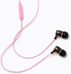 img 1 attached to Symphonized Bling Premium Genuine Wood In-Ear Noise-Isolating Headphones With Mic And Nylon Cable (Pink)