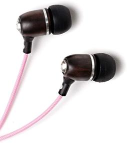 img 4 attached to Symphonized Bling Premium Genuine Wood In-Ear Noise-Isolating Headphones With Mic And Nylon Cable (Pink)