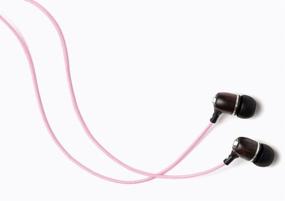 img 3 attached to Symphonized Bling Premium Genuine Wood In-Ear Noise-Isolating Headphones With Mic And Nylon Cable (Pink)