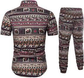 img 3 attached to Pieces Floral Tracksuits Hawaiian Outfits Men's Clothing