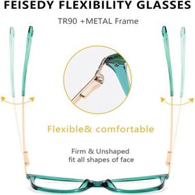 img 1 attached to 👓 ОЧКИ FEISEDY с пластиковыми стеклами, блокирующими синее свет, в стиле кэтай для женщин и мужчин - B2772