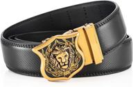 👔 ultimate style & comfort: adjustable black gold leather men's accessories and belts logo