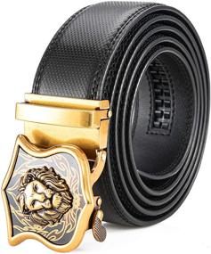 img 3 attached to 👔 Ultimate Style & Comfort: Adjustable Black Gold Leather Men's Accessories and Belts