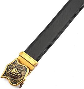 img 1 attached to 👔 Ultimate Style & Comfort: Adjustable Black Gold Leather Men's Accessories and Belts