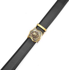 img 2 attached to 👔 Ultimate Style & Comfort: Adjustable Black Gold Leather Men's Accessories and Belts