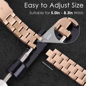 img 2 attached to Stylish Rose-Gold iWatch Bands for Women | Compatible with Apple Watch Series 6 5 4 3 | CAGOS Slim Bracelet Stainless Steel Metal Bands (38mm/40mm)