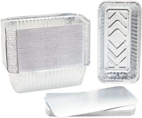 img 4 attached to 🍞 50-Pack of Disposable Aluminum Loaf Pans with Lids - 8.5 x 4.5 - Ideal for Baking 2 lb Bread - Foil Tins