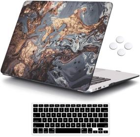 img 4 attached to 🔒 iCasso MacBook Air 13 inch Case (2010-2017 Release), Protective Plastic Hard Shell Case & Keyboard Cover Compatible with MacBook Air 13 Inch Model A1369/A1466 - Golden Quicksand