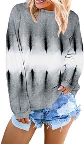 img 4 attached to 👚 Eytino Colorblock Tie Dye Printed Women's Long Sleeve Sweatshirt Pullover Tops (S-2XL)