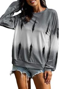 img 1 attached to 👚 Eytino Colorblock Tie Dye Printed Women's Long Sleeve Sweatshirt Pullover Tops (S-2XL)