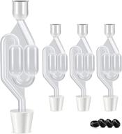 🍺 onebom 4-pack airlock for fermentation, twin bubble s-type with drilled silicone stopper #6 and 4 grommets logo