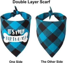 img 3 attached to 🐶 Dog Birthday Boy Bandana - It's My Birthday Plaid Triangle Scarf for Dogs & Puppies - Dog Birthday Party Supplies