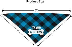 img 2 attached to 🐶 Dog Birthday Boy Bandana - It's My Birthday Plaid Triangle Scarf for Dogs & Puppies - Dog Birthday Party Supplies