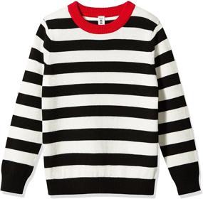 img 2 attached to 👦 Kid Nation Boys Color Block Striped Pullover Sweater - Crew Neck - Long Sleeve - Cotton Knit - 4-12Y TOS