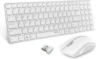 rapoo ultra-thin wireless keyboard and silent mouse combo, 4.9mm lightweight, 🖥️ 2.4ghz portable keyboards, 500/1000 dpi for computer, desktop, pc, notebook, laptop, white, 9300t logo