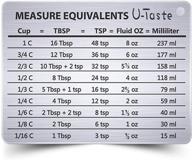 u-taste professional measurement conversion chart - stainless steel refrigerator magnet for cups, tablespoons, teaspoons, fluid oz, and milliliters logo