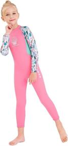img 4 attached to 🏊 Neoprene Full Body Wetsuit for Kids Girls Boys - 2.5MM Thermal Swimsuit for Toddler Youth Children Teen, Long Sleeve Scuba Diving Surf Suit - One Piece Sun Protection for Water Sports