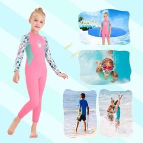 img 3 attached to 🏊 Neoprene Full Body Wetsuit for Kids Girls Boys - 2.5MM Thermal Swimsuit for Toddler Youth Children Teen, Long Sleeve Scuba Diving Surf Suit - One Piece Sun Protection for Water Sports