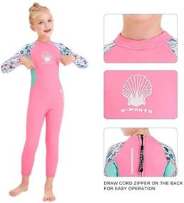 img 2 attached to 🏊 Neoprene Full Body Wetsuit for Kids Girls Boys - 2.5MM Thermal Swimsuit for Toddler Youth Children Teen, Long Sleeve Scuba Diving Surf Suit - One Piece Sun Protection for Water Sports