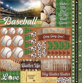 img 1 attached to 🏀 Enhance Your Baseball Scrapbook with Reminisce Baseball 2 Elements Stickers 12"X12