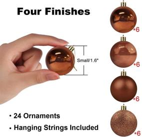 img 3 attached to GameXcel 24Pcs Christmas Balls Ornaments For Xmas Tree - Shatterproof Christmas Tree Decorations Perfect Hanging Ball Bronze 1