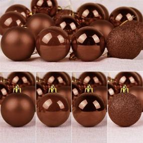 img 1 attached to GameXcel 24Pcs Christmas Balls Ornaments For Xmas Tree - Shatterproof Christmas Tree Decorations Perfect Hanging Ball Bronze 1