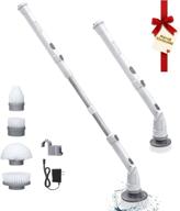 🧼 voweek electric spin scrubber - cordless cleaning brush with adjustable extension arm, 4 replacement heads, power shower scrubber for bathroom, tub, tile, and floor logo