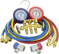 🔧 enhanced mastercool 84772g brass r134a 2 way manifold gauge set with 72in. hoses logo