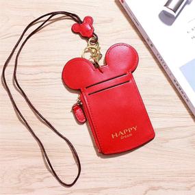 img 1 attached to 🐾 Cute Neck Pouch with Animal Shape Purse - Perfect Travel Companion & ID Card Holder for Women, Kids, and Students (Red 1pc)