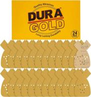 🔲 dura-gold premium mouse detail sander sandpaper sanding sheets - 220 grit (box of 24) - 12 hole pattern hook &amp; loop triangle shaped mouse discs - suitable for black and decker, woodworking, wood crafting, auto логотип