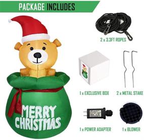 img 1 attached to Giant Inflatable Christmas Decorations Xmas Bear Outdoor, 5FT Blow Up Decoration with Built-in LED Lights for Christmas Bear Gift, Merry Christmas Ornaments - Perfect Christmas Party Prop for Outside Garden, Yard, Lawn Decor