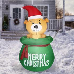 img 3 attached to Giant Inflatable Christmas Decorations Xmas Bear Outdoor, 5FT Blow Up Decoration with Built-in LED Lights for Christmas Bear Gift, Merry Christmas Ornaments - Perfect Christmas Party Prop for Outside Garden, Yard, Lawn Decor