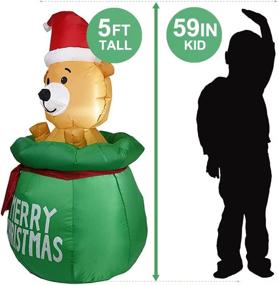 img 2 attached to Giant Inflatable Christmas Decorations Xmas Bear Outdoor, 5FT Blow Up Decoration with Built-in LED Lights for Christmas Bear Gift, Merry Christmas Ornaments - Perfect Christmas Party Prop for Outside Garden, Yard, Lawn Decor