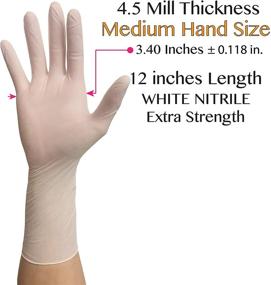 img 3 attached to 🧤 Infi-Touch White Nitrile Gloves - Superior Quality Disposable Gloves, Non Sterile, 50 Gloves, Powder Free, 12" Length