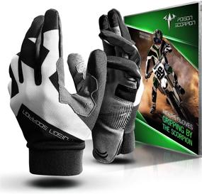 img 4 attached to Full Finger Black Motorcycle Gloves for Men Women - POISON SCORPION L Fit for Motocross, BMX, MTB, ATV, & UTV Riding. Perfect for Outdoor Sports, Dirt Biking, Mountain Biking, and Cycling - Non-Slip, Breathable & Touchscreen Compatible