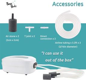 img 1 attached to 🐠 Maximize Oxygenation in Your Fish Tank with the BEST BUDS Aquarium Air Pump Kit - Single/Dual Outlet for Up to 60/130gal Tanks