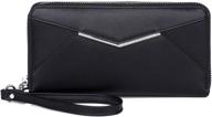 👜 kowentik black leather organizer wristlet for women - handbags, wallets, and wallets logo