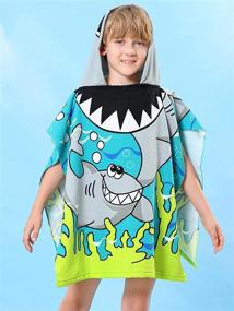 img 1 attached to 🦈 Ultra Soft Kids Hooded Shark Towel Poncho - Perfect for Bath, Beach, and Pool - Boys, Girls, Toddlers - Absorbent, Blanket-like Cover Up