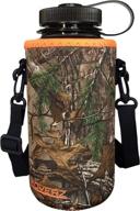 🌲 koverz realtree camo water bottle carrier: shoulder strap, holder for 32-40oz (1200ml) bottles логотип