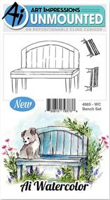 img 1 attached to 🎨 Art Impressions Watercolor Cling Rubber Stamps - Bench: Create Gorgeous Artwork with Lifelike Bench Designs!