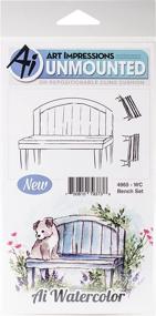 img 2 attached to 🎨 Art Impressions Watercolor Cling Rubber Stamps - Bench: Create Gorgeous Artwork with Lifelike Bench Designs!