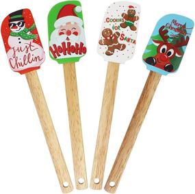 img 2 attached to 🎄 Complete 14-Pack Christmas Kitchenware Set: Spatulas, Cookie Cutters, Egg Beaters, and Tea Spoon Bundle for Christmas Party and Baking Gift