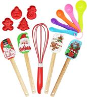 🎄 complete 14-pack christmas kitchenware set: spatulas, cookie cutters, egg beaters, and tea spoon bundle for christmas party and baking gift logo