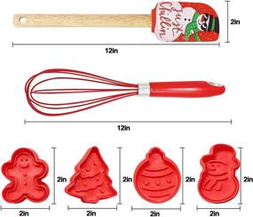 img 3 attached to 🎄 Complete 14-Pack Christmas Kitchenware Set: Spatulas, Cookie Cutters, Egg Beaters, and Tea Spoon Bundle for Christmas Party and Baking Gift