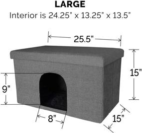 img 3 attached to Furhaven Pet House: Ottoman Footstool Dog House, Cat Bed House, and More