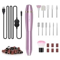 💅 mosen portable electric nail drill: professional file machine with acrylic nail kit set and 20000rpm manicure pedicure tool – ideal for home salon use with 11 in 1 kit, sanding bands, and dust brush logo