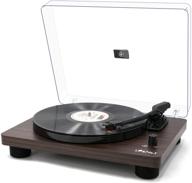 🎵 lp&no.1 bluetooth vinyl record player: convert vinyl to digital, built-in speakers & rca output - dark brown logo